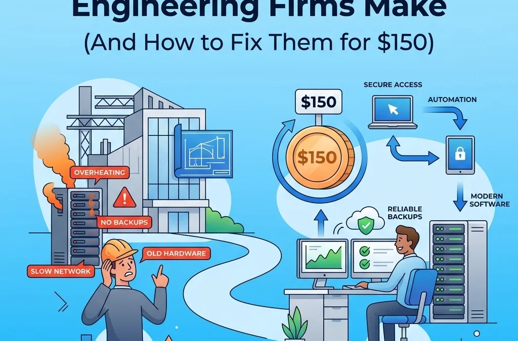 7 IT Infrastructure Mistakes Engineering Firms Make (And How to Fix Them for $150)